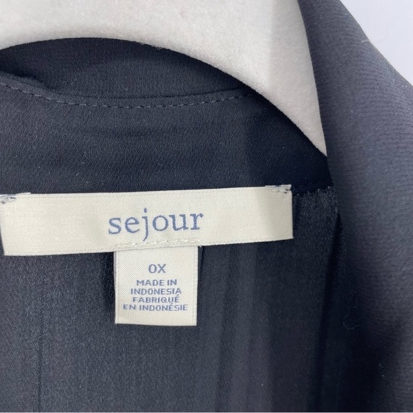 Sejour Side slits Tunic top Button cover Up duster length Sz 0X‎ - Picture 5 of 6